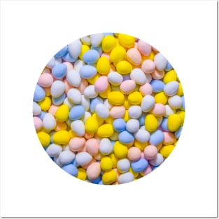 Colorful Candy Chocolate Eggs Photograph Circle Posters and Art